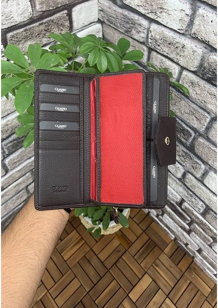 Hakiki Deri Mat Kahverengi Fermuarlı Patlı El Portföyü (T889)
