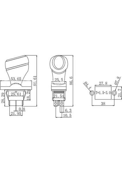 Joystick Kcd4 Anahtar Latch Siyah Ileri Geri Vites Kolu 16A 250V Akülü Çocuk Arabası Elektrikli Araç Oyuncak Switch Makine Motor Asansör Vinç Atv Gokart