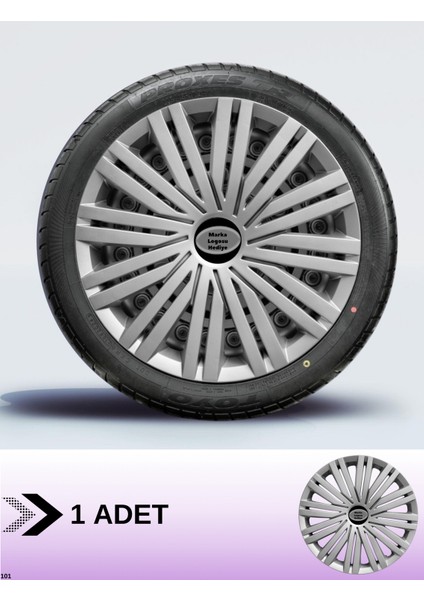 Fiat 14 Inç Jant Kapağı Amblemli Gri [1 Adet Kapak] 125 CVL-ADT932