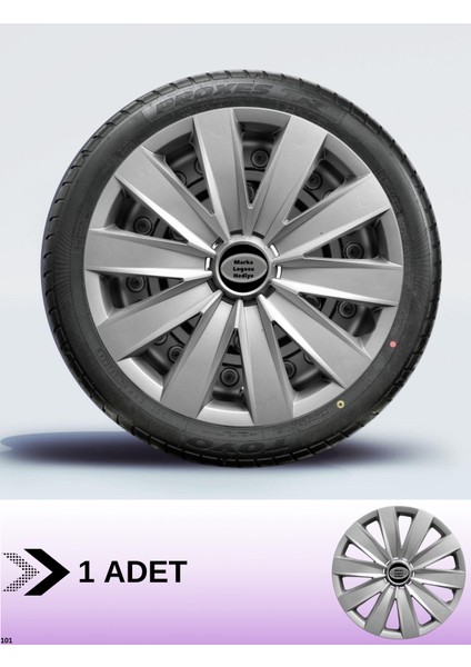 Toyota Stralet 16 Inç Jant Kapağı Amblemli Gri [1 Adet Kapak] 132 CVL-ADT10522