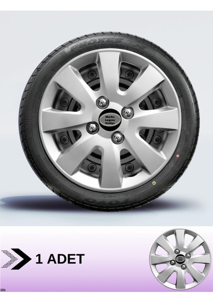 Renault Fluence 15 Inç Jant Kapağı Amblemli Gri [1 Adet Kapak] 127 CVL-ADT5956