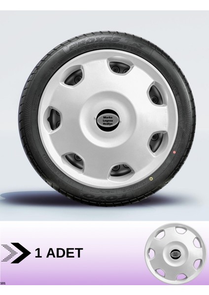 Fiat 14 Inç Jant Kapağı Amblemli Gri [1 Adet Kapak] 158 CVL-ADT938
