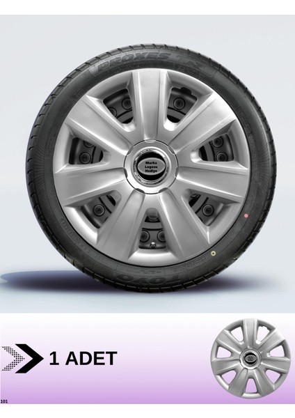 Renault R 19 14 Inç Jant Kapağı Amblemli Gri [1 Adet Kapak] 108 CVL-ADT11009