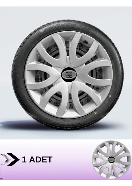 Renault Megane 1 15 Inç Jant Kapağı Amblemli Gri [1 Adet Kapak] 139 CVL-ADT7629