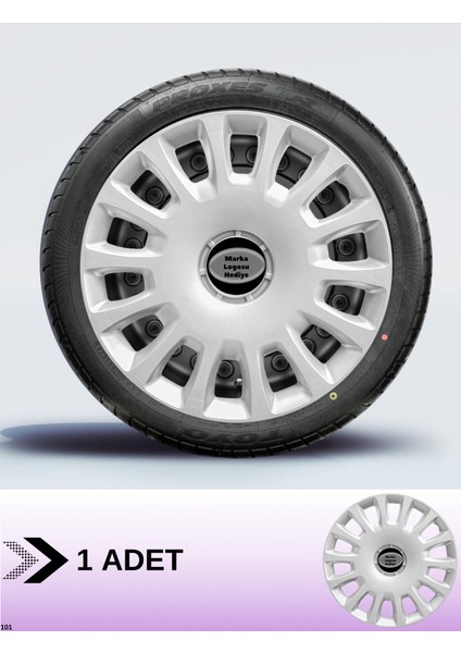 Opel Corsa C 14 Inç Jant Kapağı Amblemli Gri [1 Adet Kapak] 144 CVL-ADT8261