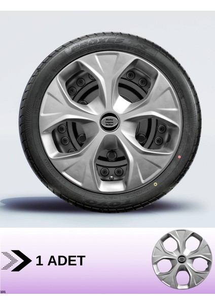 Renault Clio 2 14 Inç Jant Kapağı Amblemli Gri [1 Adet Kapak] 112 CVL-ADT1859