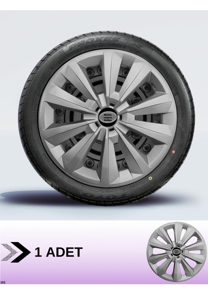 Renault Clio 4 15 Inç Jant Kapağı Amblemli Gri [1 Adet Kapak] 128 CVL-ADT2434