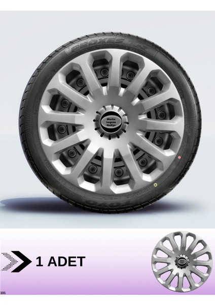 Renault Megane 3 15 Inç Jant Kapağı Amblemli Gri [1 Adet Kapak] 121 CVL-ADT8505