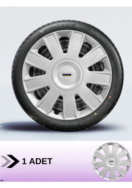 Ford Connect 15 Inç Jant Kapağı Amblemli Gri [1 Adet Kapak] 154 CVL-ADT2554