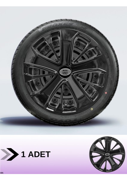 Ford Fiesta 15 Inç Jant Kapağı Amblemli Piano Black [1 Adet Kapak] 215 CVL-ADT6085