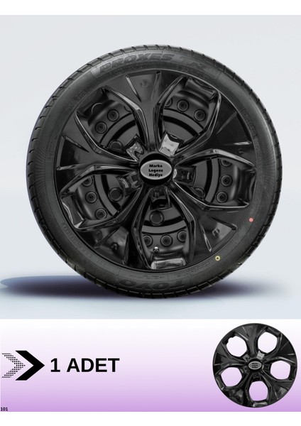 Tofaş Doğan 13 Inç Jant Kapağı Amblemli Piano Black [1 Adet Kapak] 210 CVL-ADT652
