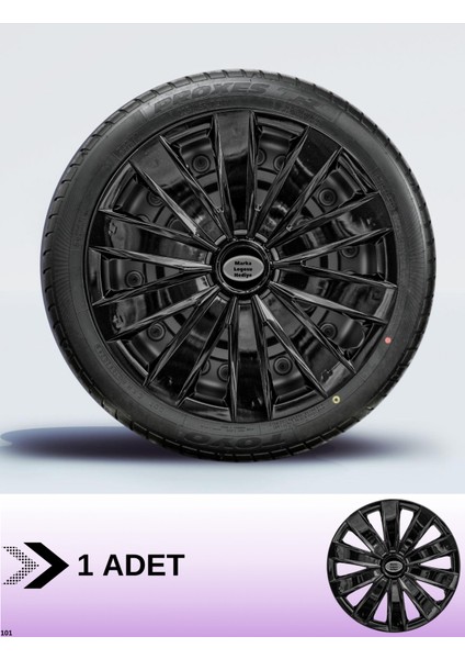 Ford Transit 16 Inç Jant Kapağı Amblemli Piano Black [1 Adet Kapak] 213 CVL-ADT66