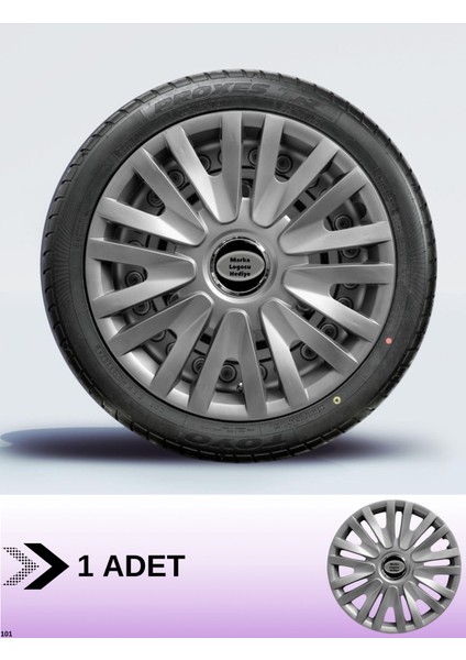 Opel Ascona 14 Inç Jant Kapağı Amblemli Gri [1 Adet Kapak] 123 CVL-ADT2384