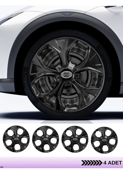 Ford Fiesta Van 13 Inç Jant Kapağı Amblemli Piano Black [4 Adet Kapak] 210 CVL-ADT6464