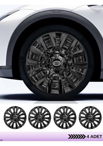 Citroen C Elysee 15 Inç Jant Kapağı Amblemli Piano Black [4 Adet Kapak] 206 CVL-ADT3705