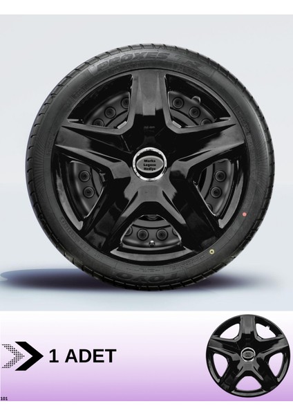 Skoda Scala 16 Inç Jant Kapağı Amblemli Piano Black [1 Adet Kapak] 203 CVL-ADT12056