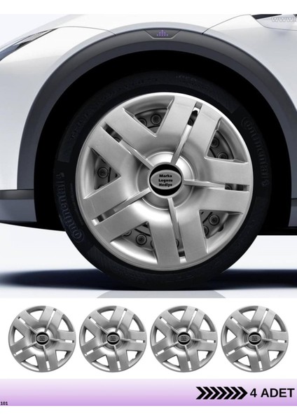 Renault Megane I 14 Inç Jant Kapağı Amblemli Gri [4 Adet Kapak] 103 CVL-ADT8956