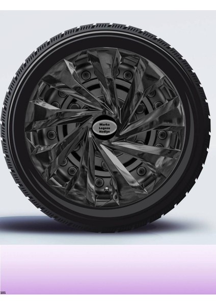 Ford Fiesta 16 Inç Jant Kapağı Amblemli Piano Black [4 Adet Kapak] 221 CVL-ADT6307