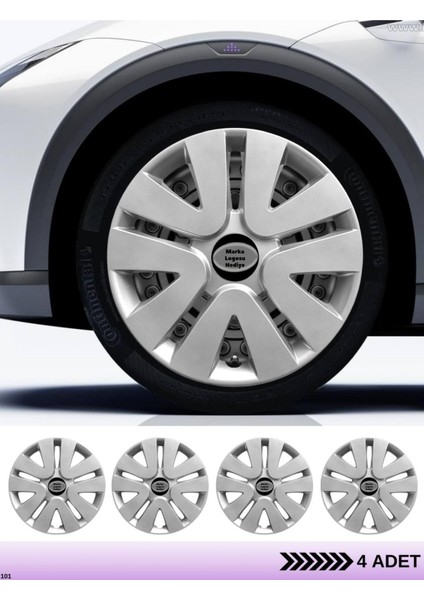 Ford Fiesta 14 Inç Jant Kapağı Amblemli Gri [4 Adet Kapak] 105 CVL-ADT5564