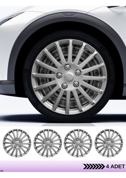Renault R 9 14 Inç Jant Kapağı Amblemli Gri [4 Adet Kapak] 135 CVL-ADT11569