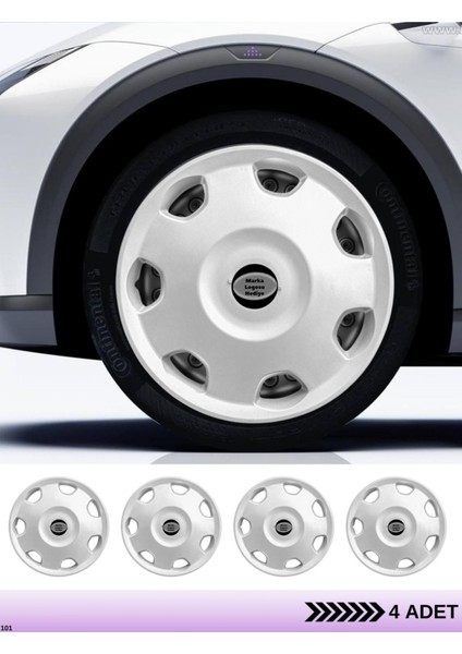 Renault Express 14 Inç Jant Kapağı Amblemli Gri [4 Adet Kapak] 158 CVL-ADT5292