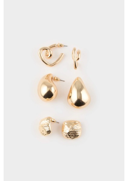 Kadın 3'lü Gold Küpe E9066AXNS