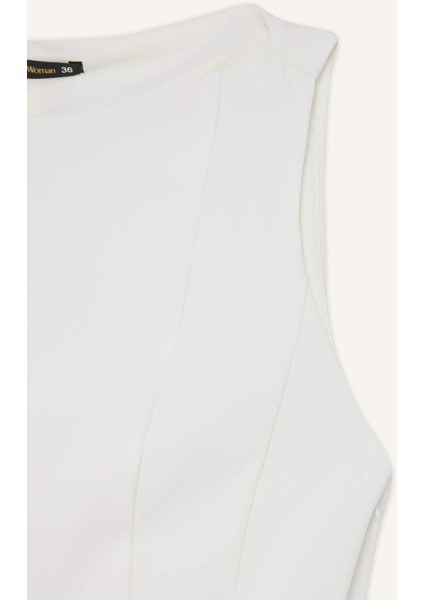 Kayık Yaka Kolsuz Mini Elbise F2692AX25SP