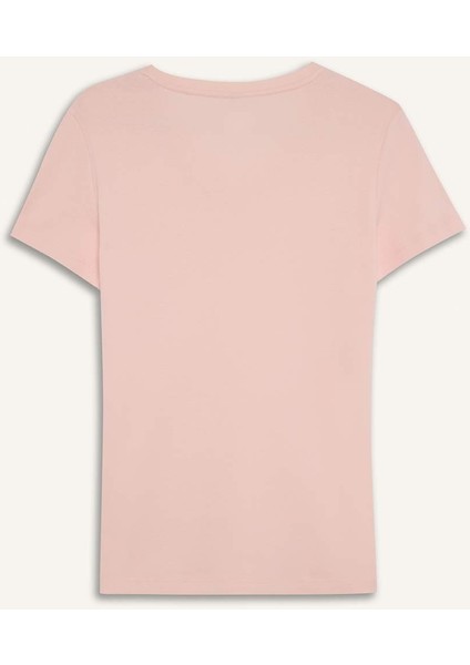 Slim Fit Dar Kesim V Yaka Basic Düz Ribana Kısa Kollu Tişört I1080AZ25SP