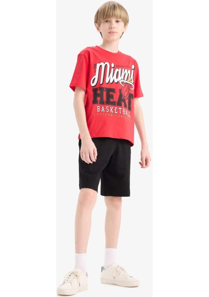 Erkek Çocuk NBA Miami Heat Bisiklet Yaka Kısa Kollu Tişört E4837A825SM