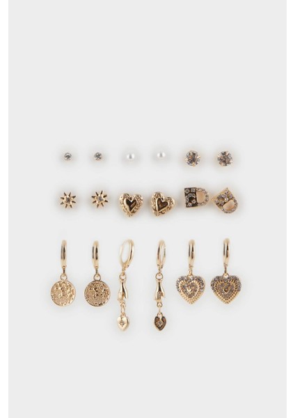 Kadın 9'lu Gold Küpe E8551AXNS