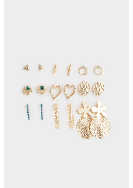 Kadın 8'li Gold Küpe