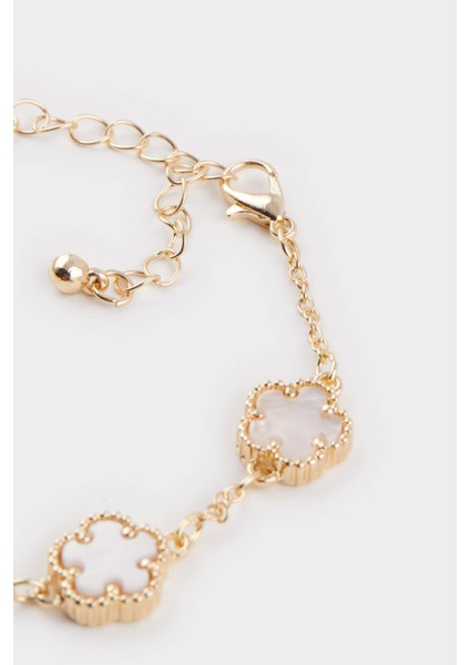 Kadın Beyaz Çiçekli Gold Bileklik E8318AXNS modelleri