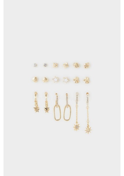 Kadın 9'lu Gold Küpe E8555AXNS