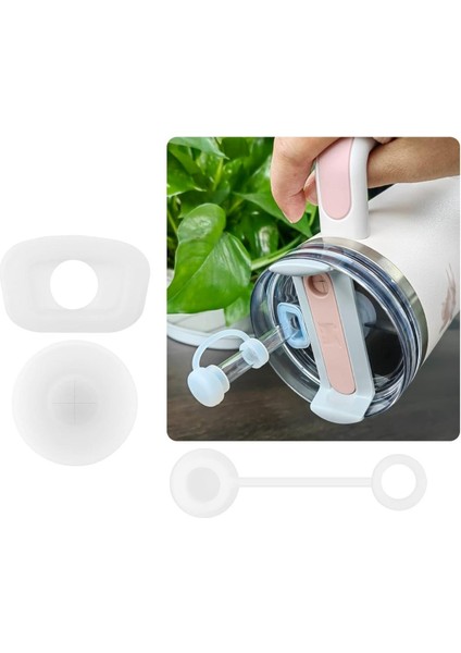 Quencher Uyumlu 3’lü Silikon Set – Sızdırmaz Tıpa, Pipet Koruyucu ve Taban Kılıfı