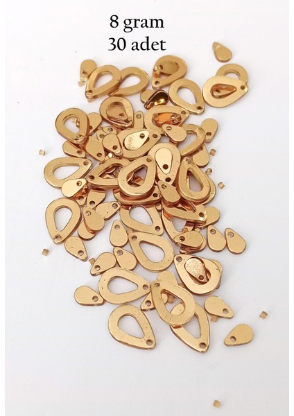 Oya Abiye Bileklik Kolye Pleksi Metalik Plastik Pul Altın Renk 8 Gram 30 Adet - BNC496