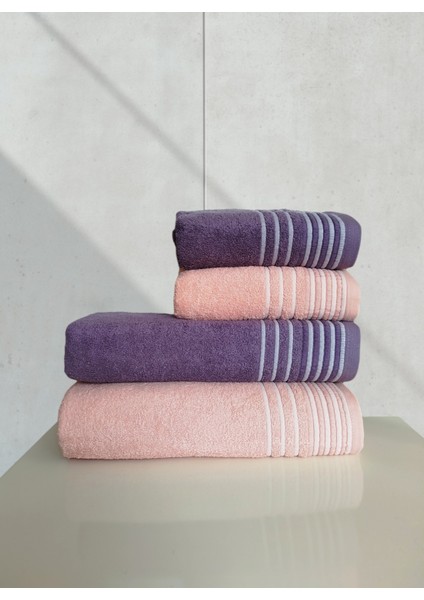 %100 Pamuklu 2 Adet 100X150 cm Banyo Havlusu ve 2 Adet 50X90 cm El Yüz Havlusu