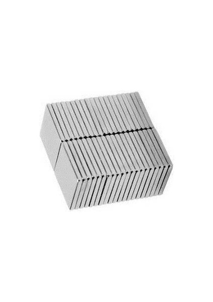 N35 15 x 10 x 1.5 mm Neodyum Mıknatıs 40 Adet, Köşeli, Nikel Kaplamalı