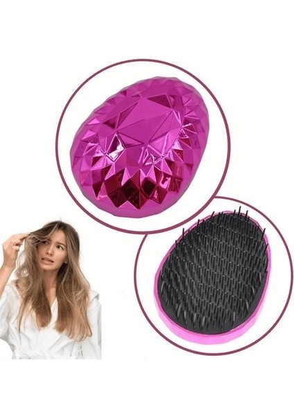 Neon Pembe Düzleştirici Tarak Geniş Aralıklı her Saç Tipine Uygun Fırçalı Saç Düzleştirici ( Lisinya )