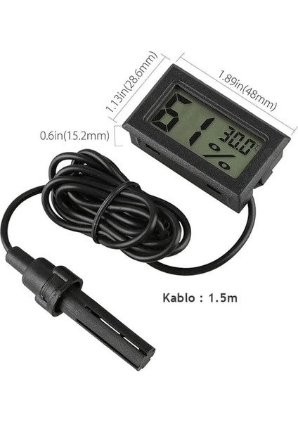 3 Adet Dijital Ekran Sıcaklık Ve Nem Ölçer - Termometre Higrometre Kuluçka modelleri