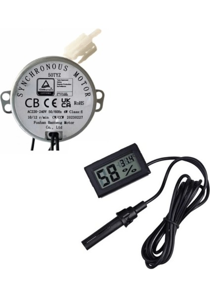 50 Tyz 10/12 Rpm Kuluçka Motoru Viyol Çevirme Ve Nem Ölçer