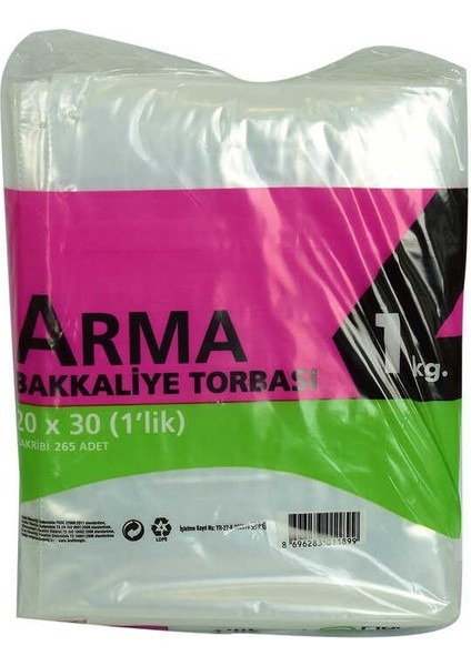 Naylon Torba Arma Şeffaf Bakkaliye Kuruyemiş Şeker Torbası 20X30 (1 Lik ) Takribi 265 Adet 1000 gr