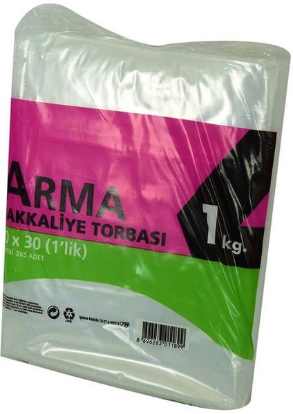 Naylon Torba Arma Şeffaf Bakkaliye Kuruyemiş Şeker Torbası 20X30 (1 Lik ) Takribi 265 Adet 1000 gr