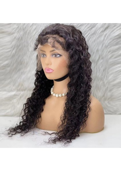 Gerçek Front Lace Tül Peruk - Kabarık Afro - Doğal 65-70CM