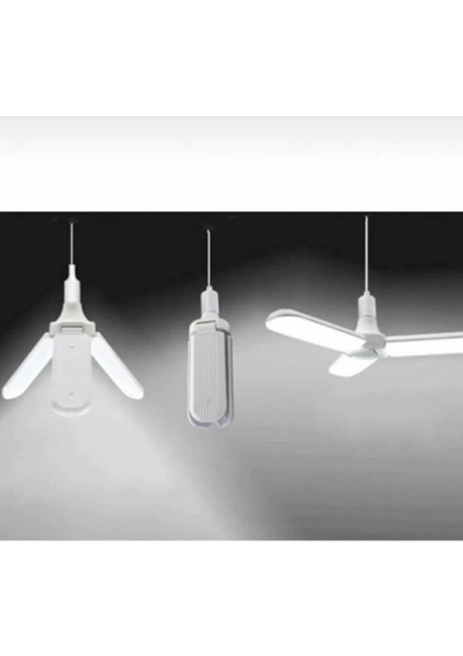 (5 adet) Sorti 30W (270W) Beyaz IŞIK E27 DUYLU (Kalın Duy) LED Pervane Ampul