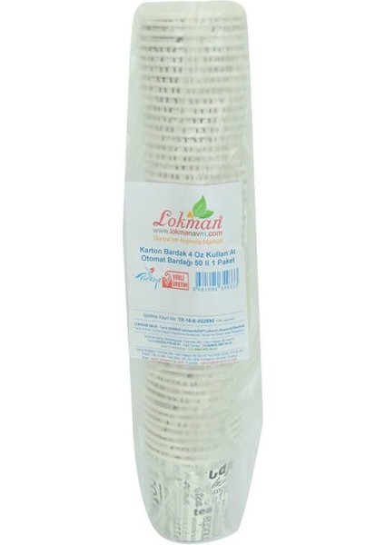 Karton Bardak 4 Oz Kullan At Çay Kahve Sıcak Kağıt Otomat Bardağı 50 Li 1 Paket