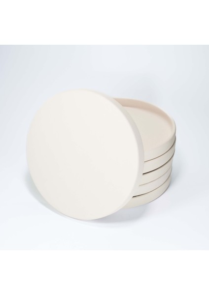 (Ham Ürün) 6 Li 14,5 Cm Dik Kenarlı Tabak Seramik Bisküvi (Ham Ürün)