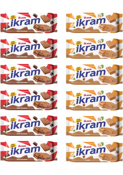Ikram 84 gr Çikolatalı ve Fındıklı 12 Li Karma Paket