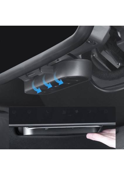Tesla Model Y / Model 3 Orta Konsol Katlanır USB Girişi Teleskopik Hızlı Şarj Type C ve Iphone Pd Uyumlu 4' Lü Kablo Merkezi, Siyah