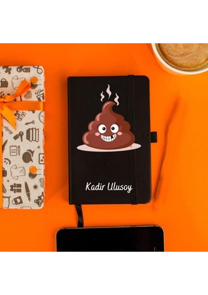 Poo Tasarımlı Kişiye Özel Deri Defter ve Bardak Seti modelleri