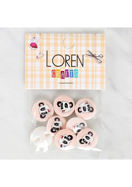 Crafts 8'li Panda Düğme - 1053